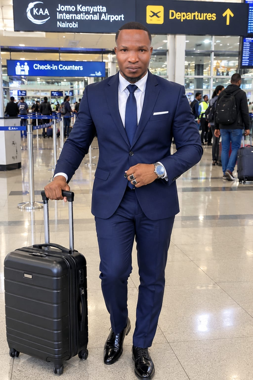 Financial advisor travelling through Nairobi airport